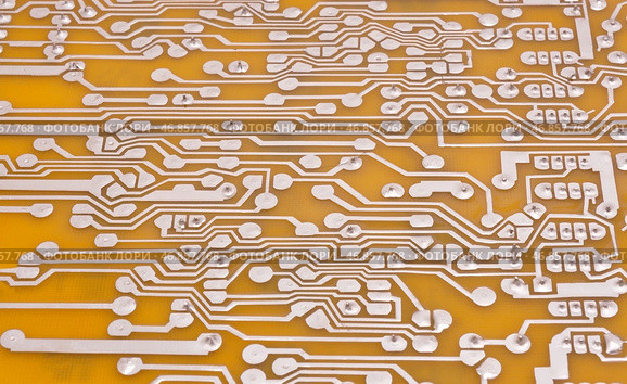 Радиодетали на печатной плате прибора. CRadio components on the printed circuit board of the device. Стоковое фото, фотограф Татьяна Д / Фотобанк Лори