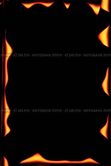 Рамка из горящего пламени на черном фоне. Стоковое фото, фотограф Pixel_shot / Фотобанк Лори