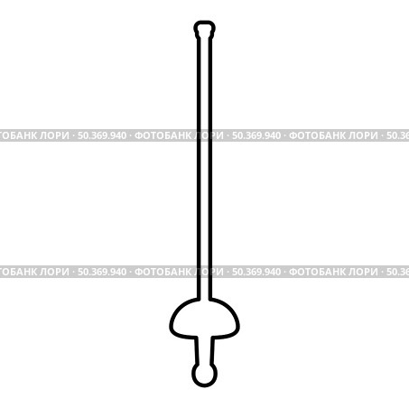 Rapier epee saber fencing sword old cold weaponry melee weapon for sport or duel silhouette contour outline line icon black color vector illustration image thin flat style simple. Rapier epee saber fencing sword old cold weaponry melee weapon for sport or duel silhouette contour outline line icon black color vector illustration image thin flat style. Стоковая иллюстрация, агентство Ingram Publishing / Фотобанк Лори
