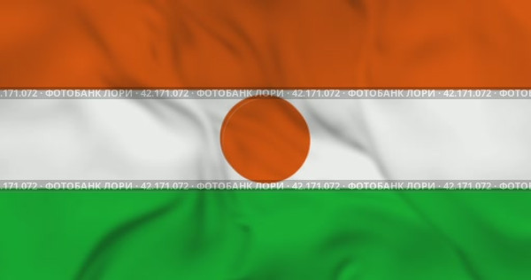 Развевающийся флаг Нигера, бесшовная анимация в 4к. Waving flag of Niger. 3d seamless animation in 4k resolution video. Стоковая анимация, аниматор Александр Кузнецов / Фотобанк Лори