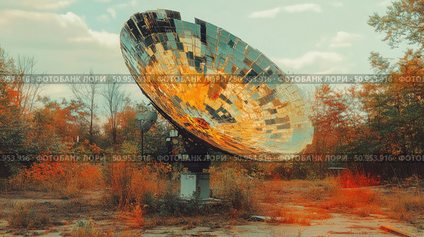 reception glitching satellite dish ai generated. Стоковое AI-изображение, AI-художник Vectorwin / Фотобанк Лори