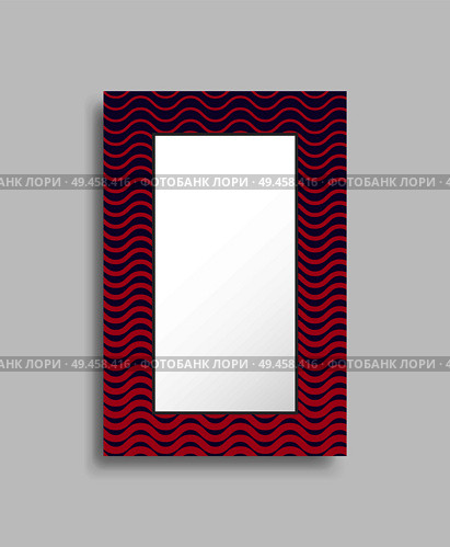 Rectangular frame colorful vector illustration isolated on bright background, abstract photo box template, image of pretty item with waving pattern. Rectangular Frame Colorful Vector Illustration. Стоковая иллюстрация, агентство Ingram Publishing / Фотобанк Лори