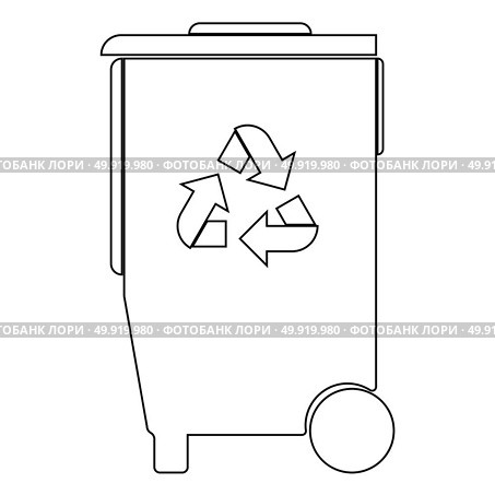 Refuse bin with arrows utilization icon . Стоковая иллюстрация, агентство Ingram Publishing / Фотобанк Лори