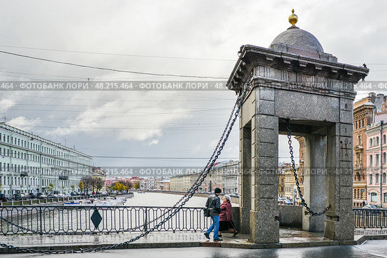Река Фонтанка. Мост Ломоносова в Петербурге (2013 год). Стоковое фото, фотограф Александр Алексеев / Фотобанк Лори
