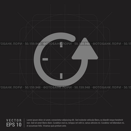 Repeat Clock Icon - Black Creative Background - Free vector icon. Стоковая иллюстрация, агентство Ingram Publishing / Фотобанк Лори