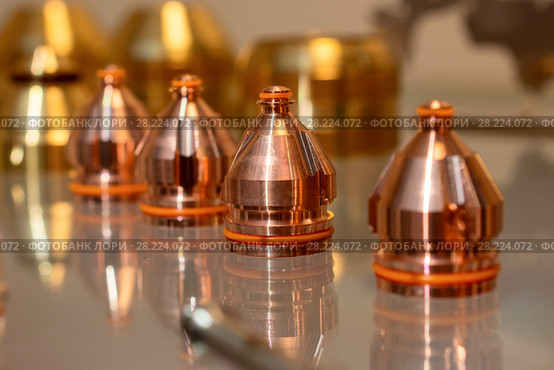 Replaceable nozzles for plasma cutting machine. Стоковое фото, фотограф Андрей Радченко / Фотобанк Лори