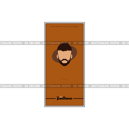 retro true gentleman hipster chivalry theme flyer poster vector art. retro true gentleman hipster chivalry theme flyer poster vector. Стоковая иллюстрация, агентство Ingram Publishing / Фотобанк Лори