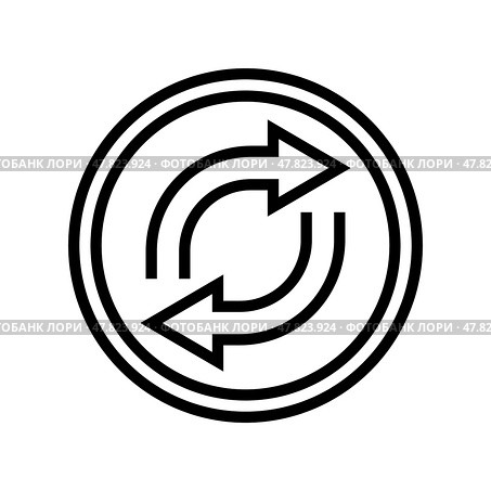 reversible product label caution line icon vector illustration. Стоковая иллюстрация, иллюстратор Vectorwin / Фотобанк Лори