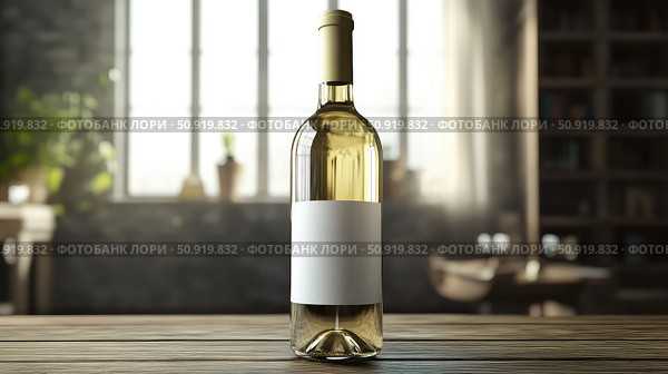 riesling white wine bottle ai generated. Стоковое AI-изображение, AI-художник Vectorwin / Фотобанк Лори