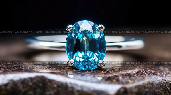 ring blue zircon ai generated. Стоковое AI-изображение, AI-художник Vectorwin / Фотобанк Лори