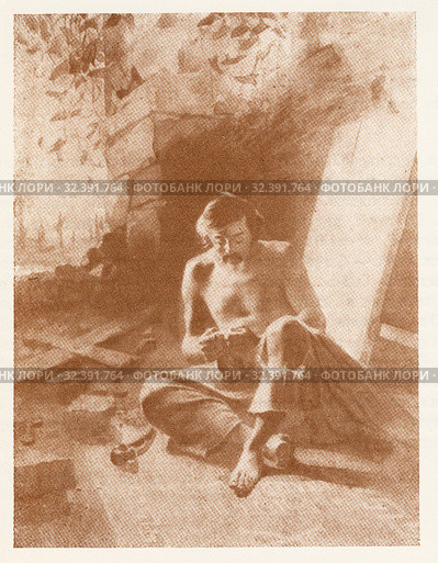 Рисунок Т.Г. Шевченко из серии "Притча о блудном сыне". 1856 - 1857 год. Стоковая иллюстрация, иллюстратор Макаров Алексей / Фотобанк Лори