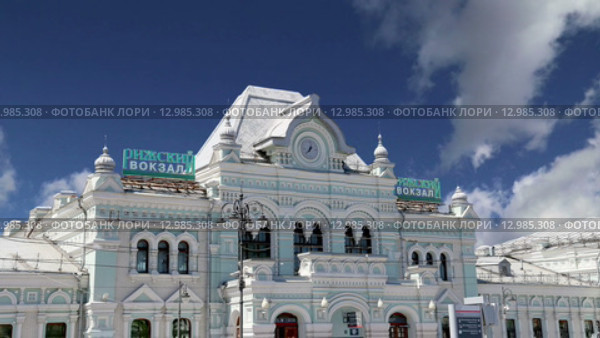 Рижский вокзал в Москве, Россия (2015 год). Стоковое видео, видеограф Владимир Журавлев / Фотобанк Лори