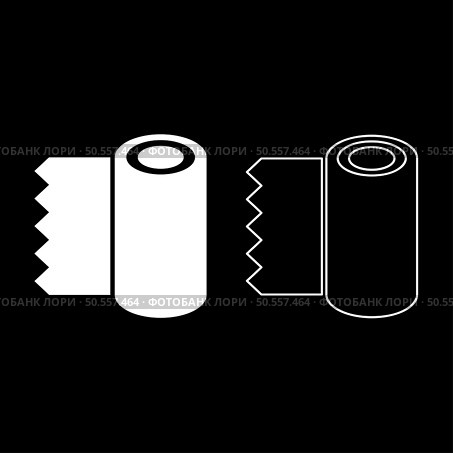 Roll paper towel disposable wrap wallpaper fabric tissue office equipment set icon white color vector illustration image simple solid fill outline contour line thin flat style. Roll paper towel disposable wrap wallpaper fabric tissue office equipment set icon white color vector illustration image solid fill outline contour line thin flat style. Стоковая иллюстрация, агентство Ingram Publishing / Фотобанк Лори