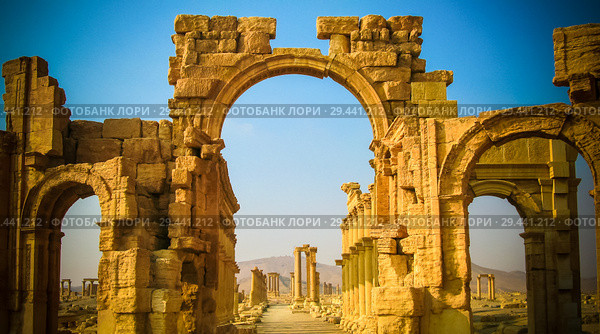 Roman Palmyra arch, now destroyed (2011 год). Стоковое фото, фотограф Сергей Майоров / Фотобанк Лори