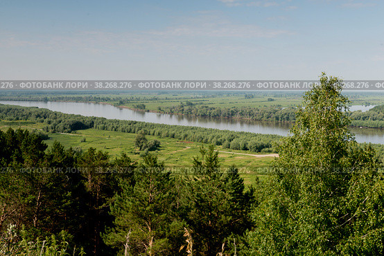 Россия, Сибирь, Тюменская область, река Иртыш, заливные луга, акватория, катера, (2018 год). Стоковое фото, фотограф Александр Циликин / Фотобанк Лори