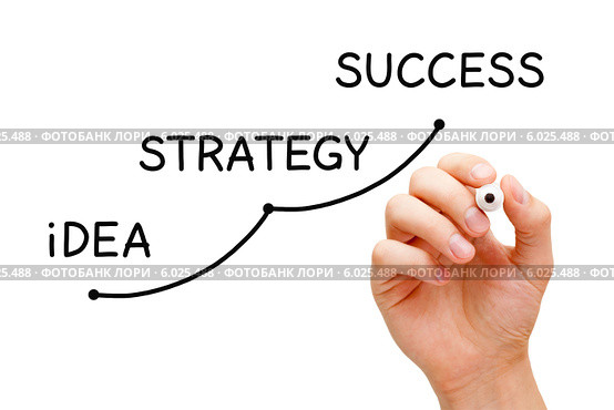 Рука рисует маркером идею Strategy Success. Стоковое фото, фотограф Ивелин Радков / Фотобанк Лори