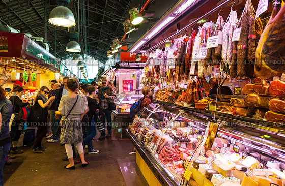 Рынок Бокерия (Mercat de la Boqueria). Барселона (2013 год). Редакционное фото, фотограф Яков Филимонов / Фотобанк Лори