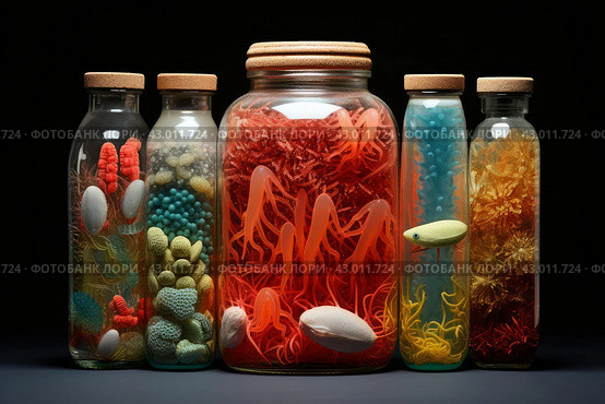 Safe Probiotics bacteria acid. Generate Ai. Стоковое AI-изображение, AI-художник Иван Рябоконь / Фотобанк Лори
