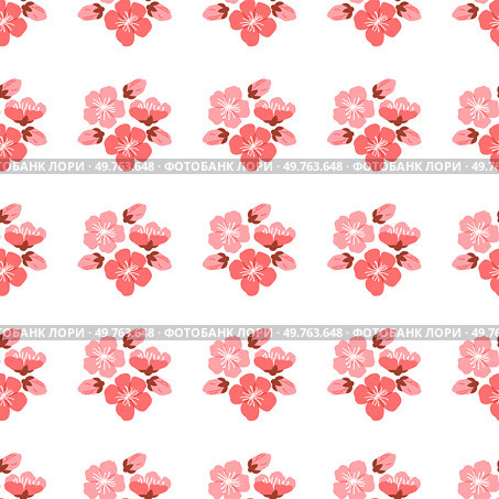Sakura pattern vector illustration. The seamless design showcased intricate details and intricate textures blooming sakura flowers The flowery atmosphere created by sakura blossoms enveloped space. Sakura pattern. The flowery atmosphere created by sakura blossoms evoked sense serenity. Стоковая иллюстрация, агентство Ingram Publishing / Фотобанк Лори