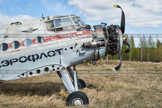 Самолет Ан-2 после аварии (2016 год). Редакционное фото, фотограф Роман Фомин / Фотобанк Лори