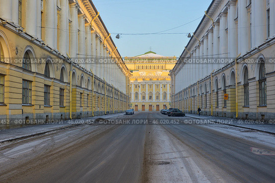 Санкт-Петербург. Перспектива улицы Зодчего Росси (2016 год). Стоковое фото, фотограф Александр Алексеев / Фотобанк Лори