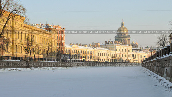 Санкт-Петербург. Река Мойка и Исаакиевский собор (2012 год). Стоковое фото, фотограф Александр Алексеев / Фотобанк Лори