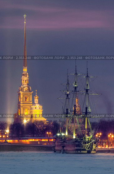 Санкт-Петербург. Вид на Петропавловскую крепость (2011 год). Стоковое фото, фотограф Литвяк Игорь / Фотобанк Лори