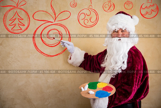 Santa Claus painter. Стоковое фото, фотограф yarruta / Фотобанк Лори
