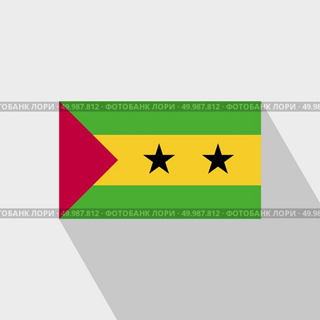 Sao Tome and Principe flag Long Shadow design vector. Стоковая иллюстрация, агентство Ingram Publishing / Фотобанк Лори