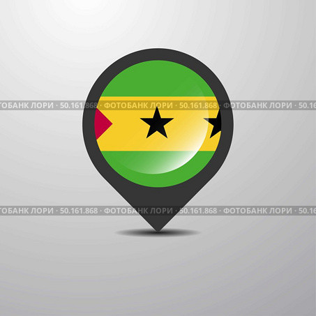 Sao Tome and Principe Map Pin. Стоковая иллюстрация, агентство Ingram Publishing / Фотобанк Лори