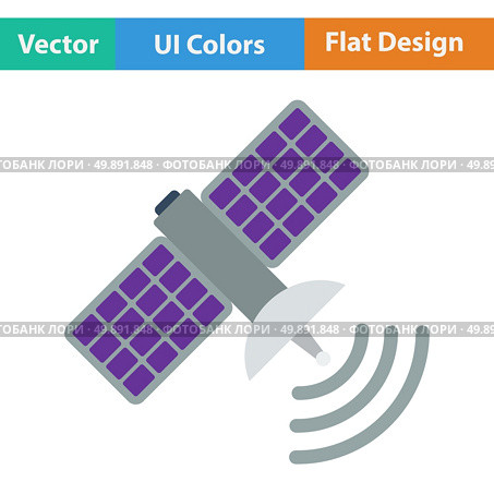 Satellite icon. Flat design. Vector illustration. Стоковая иллюстрация, агентство Ingram Publishing / Фотобанк Лори