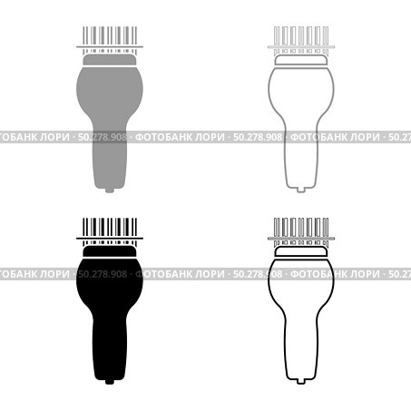 Scanning barcode with hand scanner icon outline set black grey color vector illustration flat style simple image. Scanning barcode with hand scanner icon outline set black grey color vector illustration flat style image. Стоковая иллюстрация, агентство Ingram Publishing / Фотобанк Лори