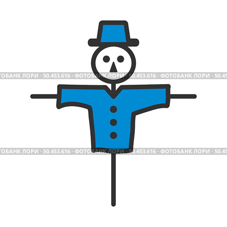 Scarecrow Icon. Editable Bold Outline With Color Fill Design. Vector Illustration. Стоковая иллюстрация, агентство Ingram Publishing / Фотобанк Лори