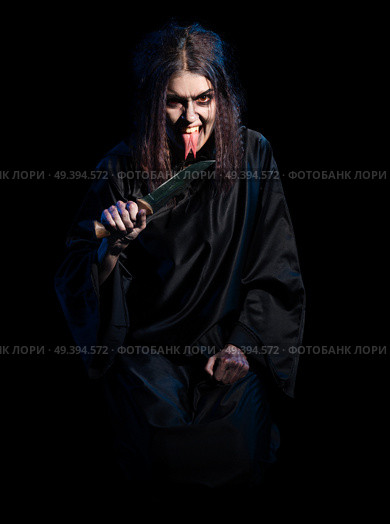 Scary witch isolated without voodoo doll version. Стоковое фото, агентство Ingram Publishing / Фотобанк Лори