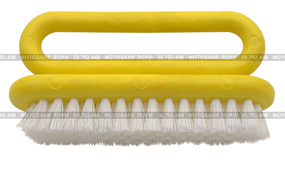 Щетка желтого цвета на белом фоне. Shoe brush. Стоковое фото, фотограф Татьяна Д / Фотобанк Лори
