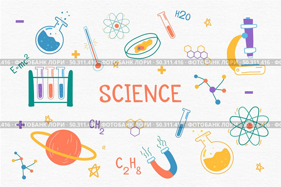 Science decorative icons set. Стоковая иллюстрация, агентство Ingram Publishing / Фотобанк Лори