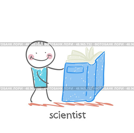 scientist reading a book. Стоковая иллюстрация, агентство Ingram Publishing / Фотобанк Лори
