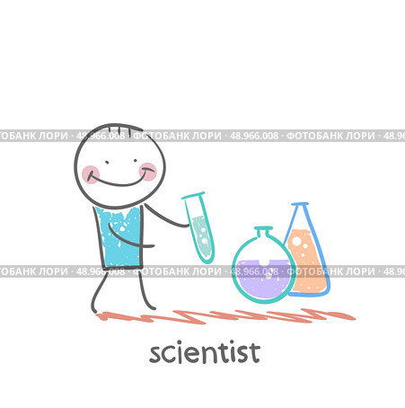 scientist with test tubes. Стоковая иллюстрация, агентство Ingram Publishing / Фотобанк Лори