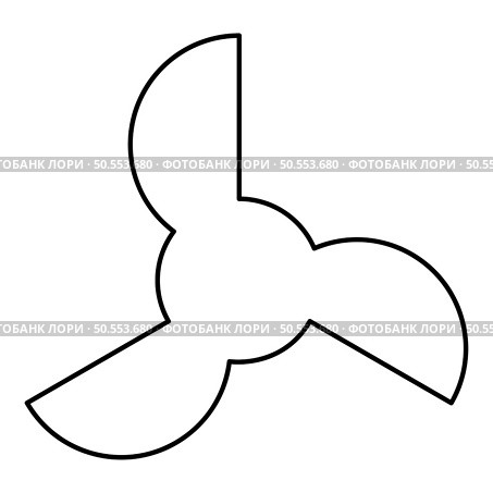 Screw of ship propeller fan turbine three-bladed contour outline line icon black color vector illustration image thin flat style simple. Screw of ship propeller fan turbine three-bladed contour outline line icon black color vector illustration image thin flat style. Стоковая иллюстрация, агентство Ingram Publishing / Фотобанк Лори