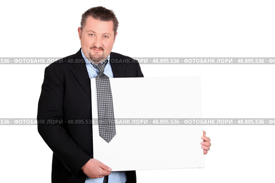 Scruffy businessman with a board. Стоковое фото, агентство Ingram Publishing / Фотобанк Лори