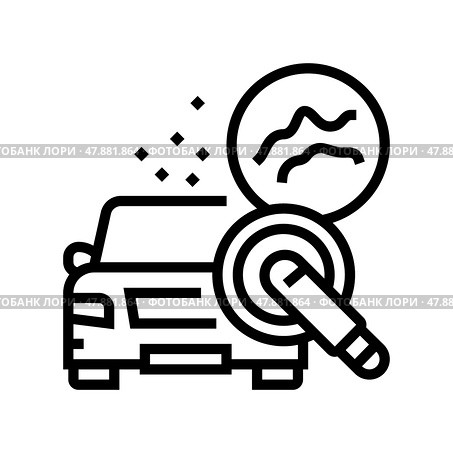 scuff mark and minor scratch buffing line icon vector illustration. Стоковая иллюстрация, иллюстратор Vectorwin / Фотобанк Лори