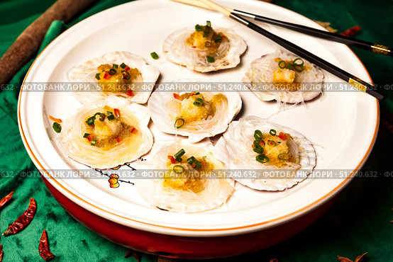Seafood Delight a Symphony of Flavors Presented as a Traditional Dish in China. Стоковое фото, фотограф Aleksandr Golubev / Фотобанк Лори