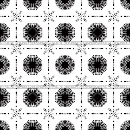 Seamless pattern with white tracery on a black background. Стоковая иллюстрация, агентство Ingram Publishing / Фотобанк Лори