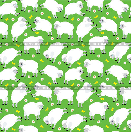 Seamless sheeps pattern. Стоковая иллюстрация, агентство Ingram Publishing / Фотобанк Лори