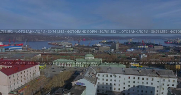 Съёмка с дрона в центре Мурманска (2016 год). Редакционное видео, видеограф Евгений Ковалев / Фотобанк Лори