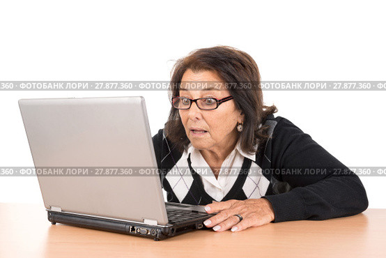 Senior woman with laptop. Стоковое фото, фотограф Luis Louro / PantherMedia / Фотобанк Лори