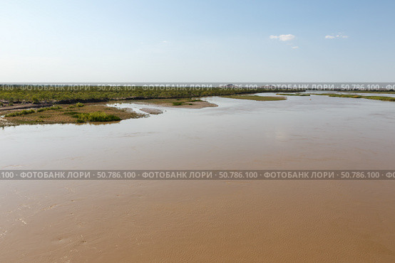 Serenity of the Amu Darya River near Kipchak village in Karakalpakstan, Uzbekistan (2024 год). Стоковое фото, фотограф Михаил Пряхин / Фотобанк Лори