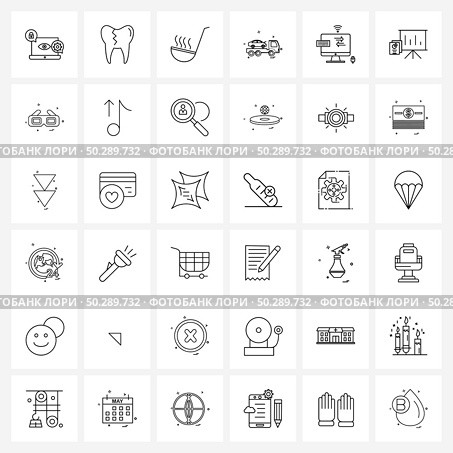 Set of 36 UI Icons and symbols for monitor, toe, infected, truck, meal Vector Illustration. Стоковая иллюстрация, агентство Ingram Publishing / Фотобанк Лори