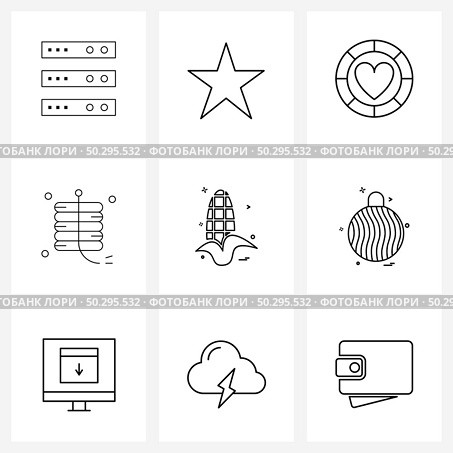 Set of 9 Simple Line Icons of corn, firecracker, coin, Chinese, cerebration Vector Illustration. Стоковая иллюстрация, агентство Ingram Publishing / Фотобанк Лори