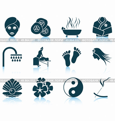 Set of spa icons. EPS 10 vector illustration without transparency. Стоковая иллюстрация, агентство Ingram Publishing / Фотобанк Лори